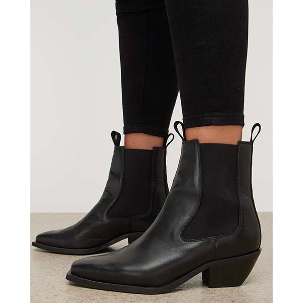 Allsaints Australia Womens Vally Leather Boots Black AU49-097